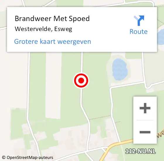 Locatie op kaart van de 112 melding: Brandweer Met Spoed Naar Westervelde, Esweg op 2 december 2013 14:45