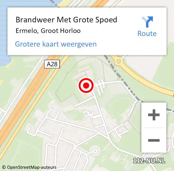 Locatie op kaart van de 112 melding: Brandweer Met Grote Spoed Naar Ermelo, Groot Horloo op 7 januari 2016 00:07