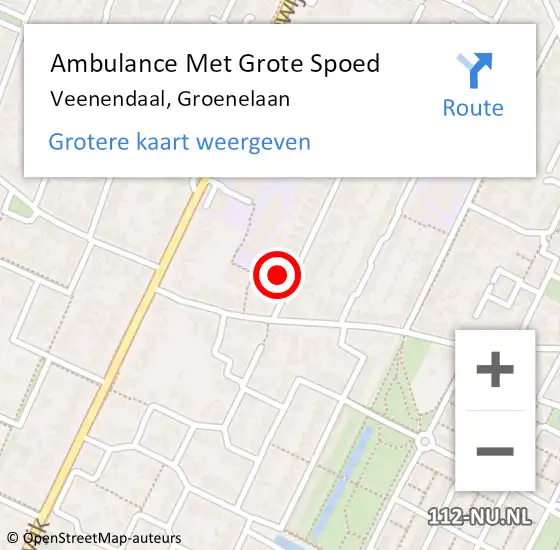 Locatie op kaart van de 112 melding: Ambulance Met Grote Spoed Naar Veenendaal, Groenelaan op 7 januari 2016 06:37