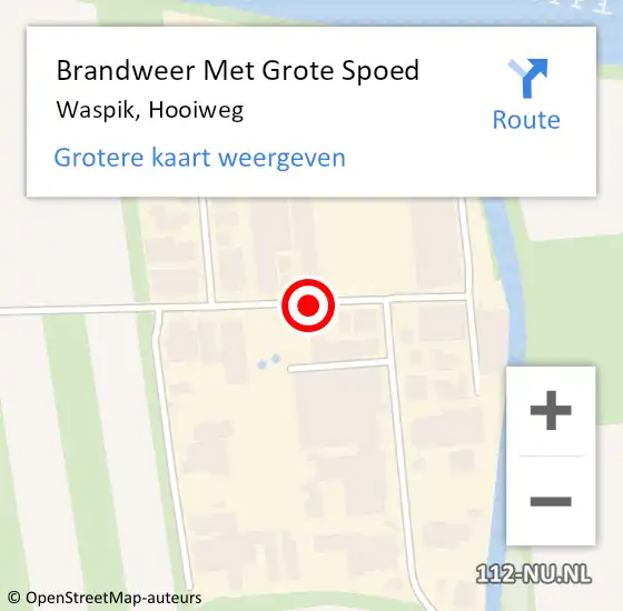 Locatie op kaart van de 112 melding: Brandweer Met Grote Spoed Naar Waspik, Hooiweg op 7 januari 2016 08:13