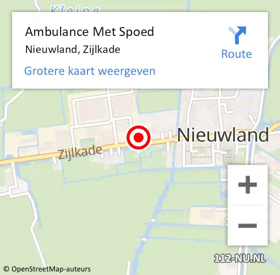 Locatie op kaart van de 112 melding: Ambulance Met Spoed Naar Nieuwland, Zijlkade op 7 januari 2016 08:14