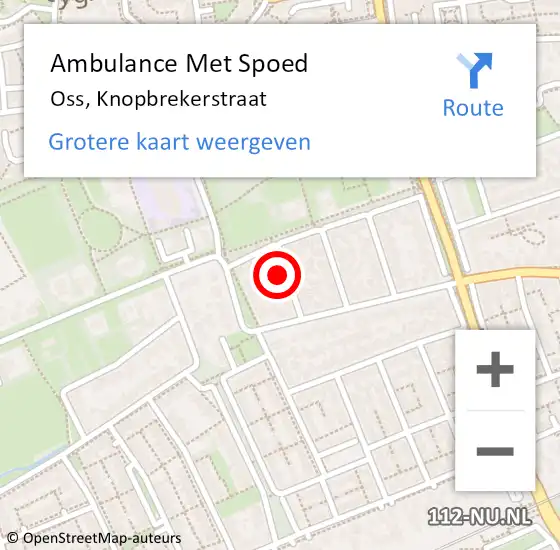 Locatie op kaart van de 112 melding: Ambulance Met Spoed Naar Oss, Knopbrekerstraat op 7 januari 2016 10:11