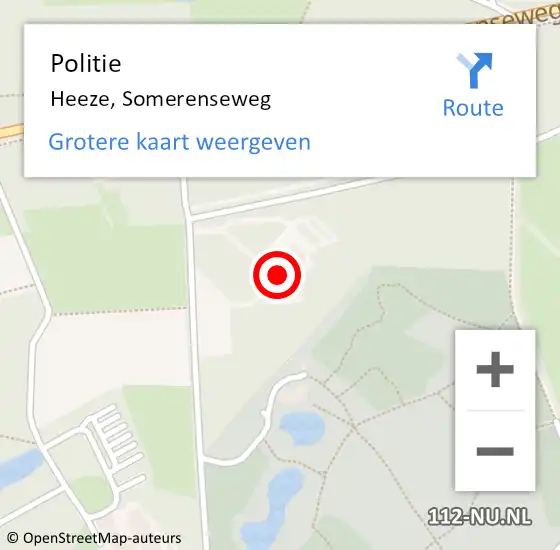 Locatie op kaart van de 112 melding: Politie Heeze, Somerenseweg op 7 januari 2016 10:42