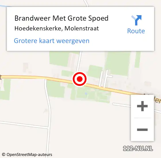 Locatie op kaart van de 112 melding: Brandweer Met Grote Spoed Naar Hoedekenskerke, Molenstraat op 7 januari 2016 12:28