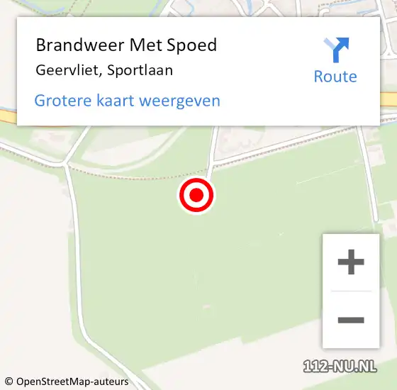 Locatie op kaart van de 112 melding: Brandweer Met Spoed Naar Geervliet, Sportlaan op 7 januari 2016 15:29