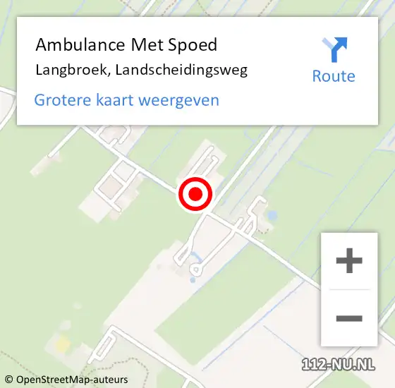 Locatie op kaart van de 112 melding: Ambulance Met Spoed Naar Langbroek, Landscheidingsweg op 7 januari 2016 15:37