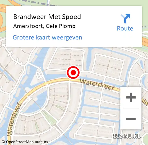 Locatie op kaart van de 112 melding: Brandweer Met Spoed Naar Amersfoort, Gele Plomp op 7 januari 2016 17:00