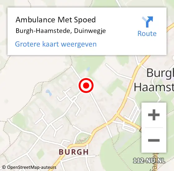 Locatie op kaart van de 112 melding: Ambulance Met Spoed Naar Burgh-Haamstede, Duinwegje op 7 januari 2016 17:31