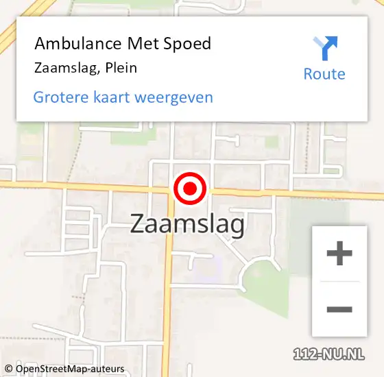Locatie op kaart van de 112 melding: Ambulance Met Spoed Naar Zaamslag, Plein op 7 januari 2016 17:36