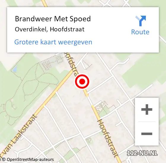 Locatie op kaart van de 112 melding: Brandweer Met Spoed Naar Overdinkel, Hoofdstraat op 7 januari 2016 18:08