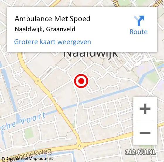 Locatie op kaart van de 112 melding: Ambulance Met Spoed Naar Naaldwijk, Graanveld op 7 januari 2016 19:15