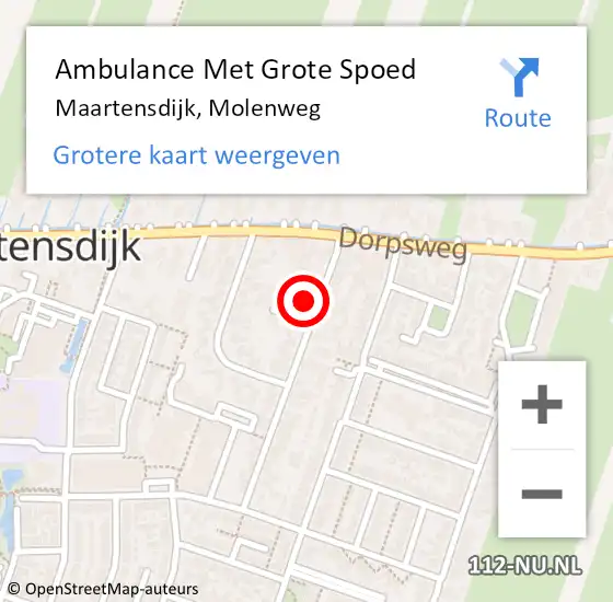 Locatie op kaart van de 112 melding: Ambulance Met Grote Spoed Naar Maartensdijk, Molenweg op 7 januari 2016 23:15