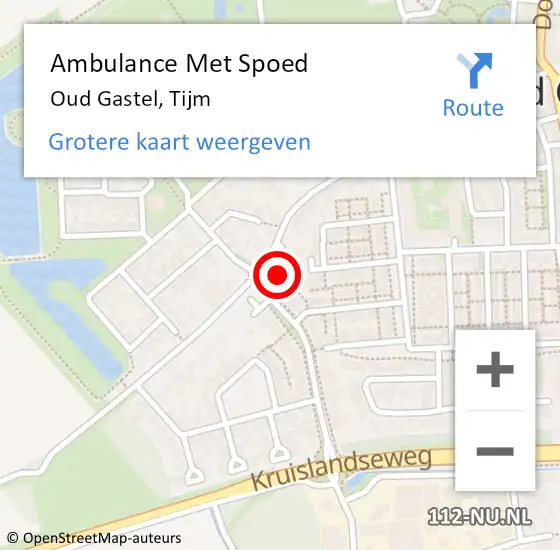 Locatie op kaart van de 112 melding: Ambulance Met Spoed Naar Oud Gastel, Tijm op 8 januari 2016 01:56