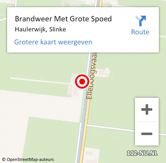 Locatie op kaart van de 112 melding: Brandweer Met Grote Spoed Naar Haulerwijk, Slinke op 8 januari 2016 05:08