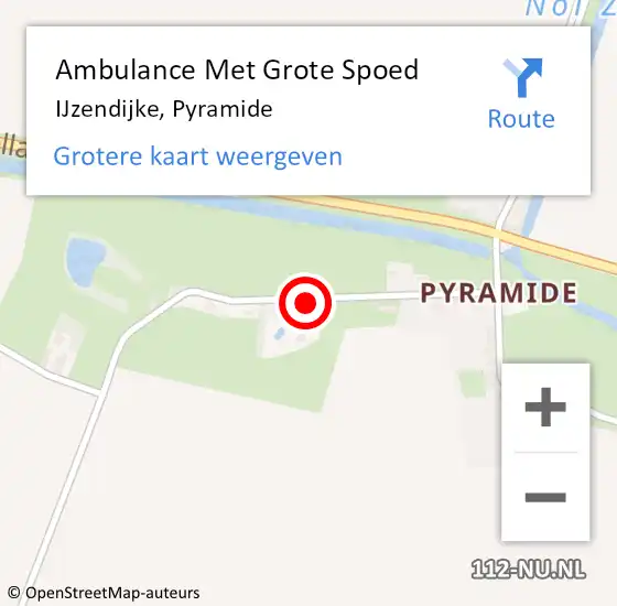 Locatie op kaart van de 112 melding: Ambulance Met Grote Spoed Naar IJzendijke, Pyramide op 8 januari 2016 09:06