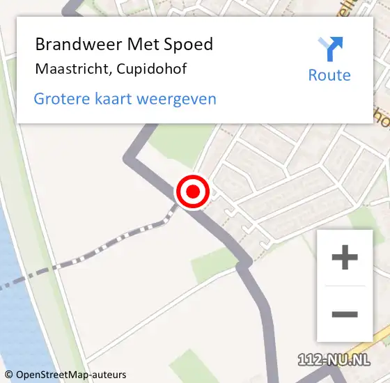 Locatie op kaart van de 112 melding: Brandweer Met Spoed Naar Maastricht, Cupidohof op 8 januari 2016 09:33