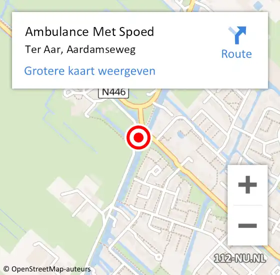 Locatie op kaart van de 112 melding: Ambulance Met Spoed Naar Ter Aar, Aardamseweg op 8 januari 2016 11:00