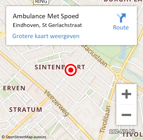 Locatie op kaart van de 112 melding: Ambulance Met Spoed Naar Eindhoven, St Gerlachstraat op 8 januari 2016 12:22