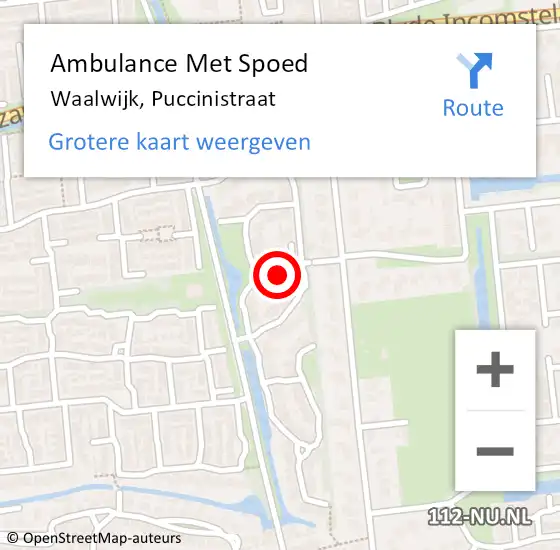 Locatie op kaart van de 112 melding: Ambulance Met Spoed Naar Waalwijk, Puccinistraat op 8 januari 2016 12:36