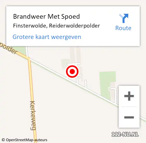 Locatie op kaart van de 112 melding: Brandweer Met Spoed Naar Finsterwolde, Reiderwolderpolder op 2 december 2013 16:57