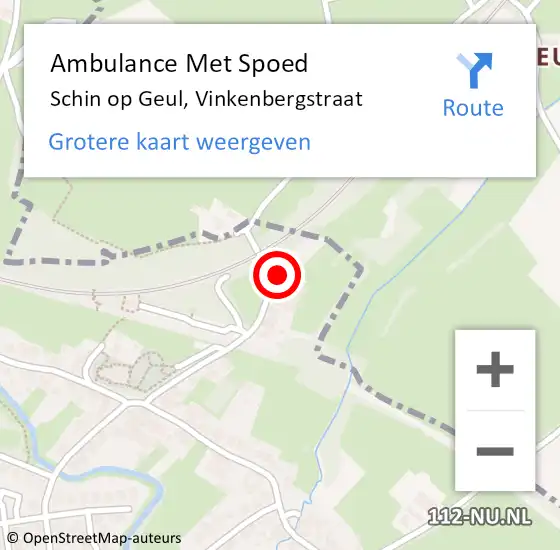 Locatie op kaart van de 112 melding: Ambulance Met Spoed Naar Schin op Geul, Vinkenbergstraat op 14 september 2013 16:47