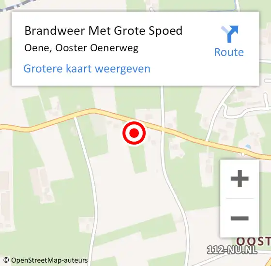 Locatie op kaart van de 112 melding: Brandweer Met Grote Spoed Naar Oene, Ooster Oenerweg op 2 december 2013 17:10