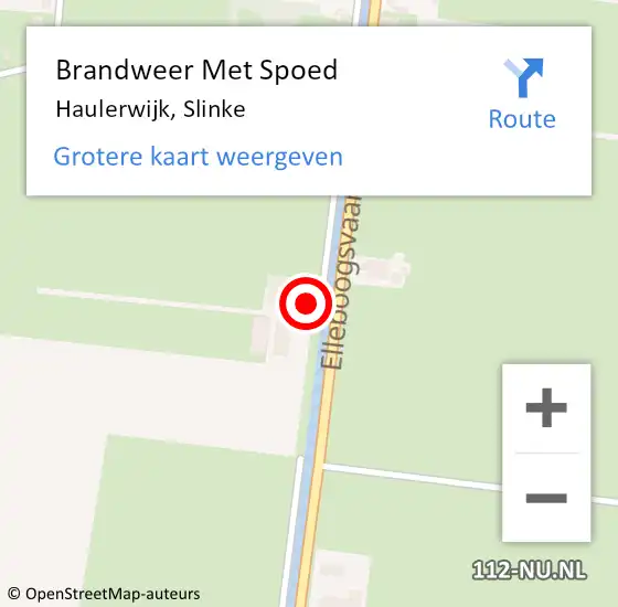 Locatie op kaart van de 112 melding: Brandweer Met Spoed Naar Haulerwijk, Slinke op 8 januari 2016 16:26