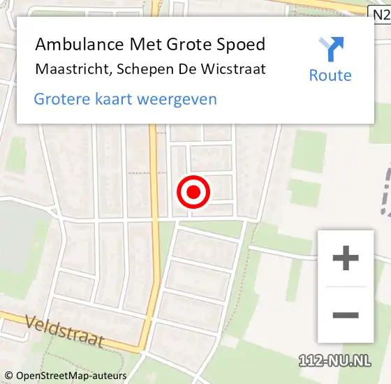 Locatie op kaart van de 112 melding: Ambulance Met Grote Spoed Naar Maastricht, Schepen De Wicstraat op 2 december 2013 17:24