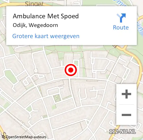 Locatie op kaart van de 112 melding: Ambulance Met Spoed Naar Odijk, Wegedoorn op 8 januari 2016 17:07