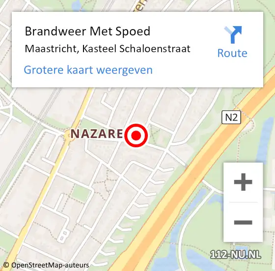 Locatie op kaart van de 112 melding: Brandweer Met Spoed Naar Maastricht, Kasteel Schaloenstraat op 8 januari 2016 17:27