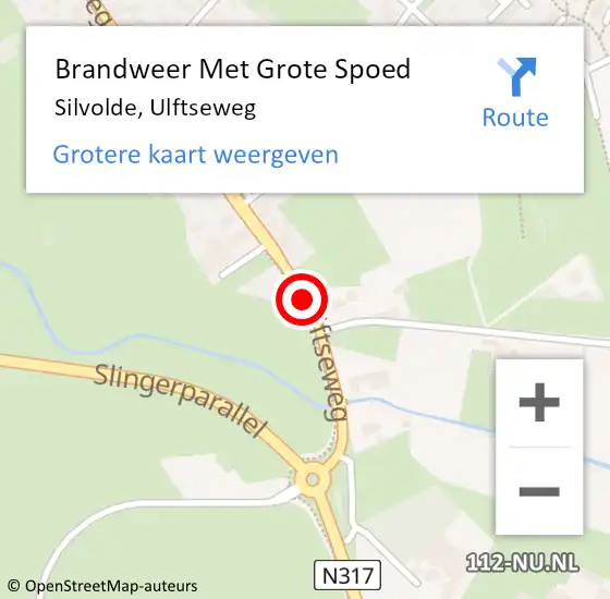 Locatie op kaart van de 112 melding: Brandweer Met Grote Spoed Naar Silvolde, Ulftseweg op 8 januari 2016 18:16