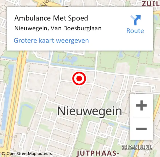 Locatie op kaart van de 112 melding: Ambulance Met Spoed Naar Nieuwegein, Van Doesburglaan op 8 januari 2016 19:18