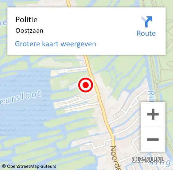 Locatie op kaart van de 112 melding: Politie Oostzaan op 8 januari 2016 20:43