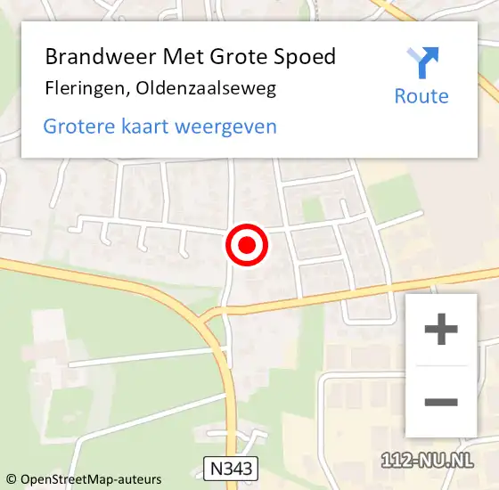 Locatie op kaart van de 112 melding: Brandweer Met Grote Spoed Naar Fleringen, Oldenzaalseweg op 8 januari 2016 23:17