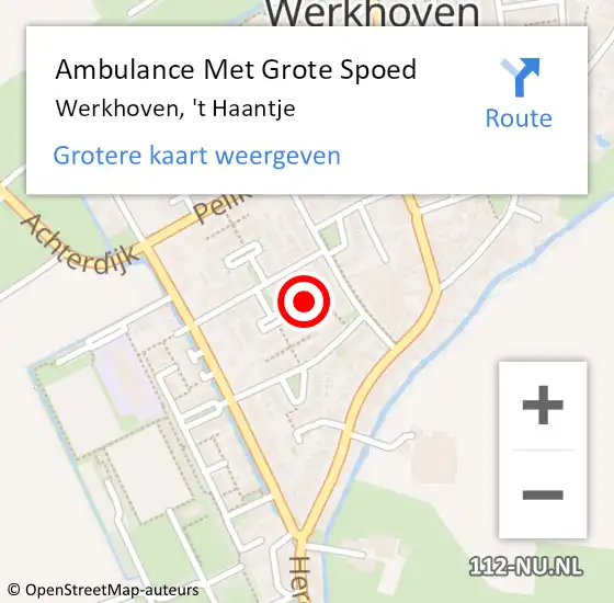 Locatie op kaart van de 112 melding: Ambulance Met Grote Spoed Naar Werkhoven, 't Haantje op 8 januari 2016 23:38