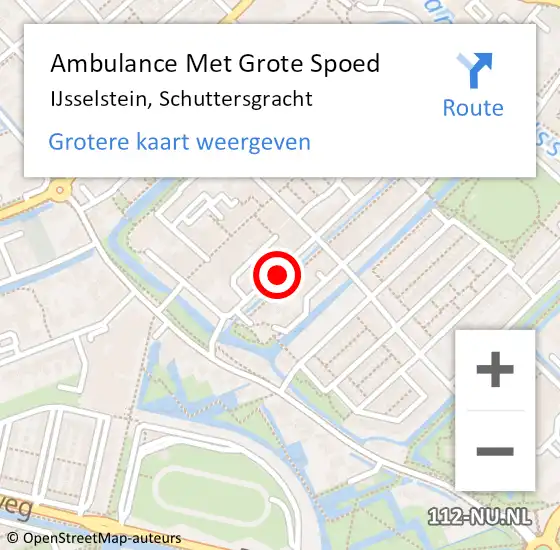 Locatie op kaart van de 112 melding: Ambulance Met Grote Spoed Naar IJsselstein, Schuttersgracht op 9 januari 2016 02:50