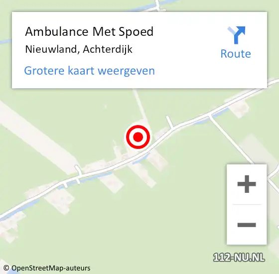 Locatie op kaart van de 112 melding: Ambulance Met Spoed Naar Nieuwland, Achterdijk op 9 januari 2016 05:37