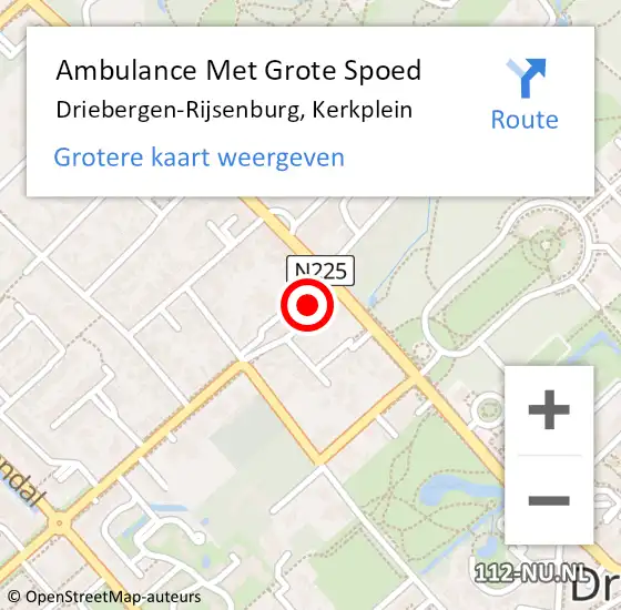 Locatie op kaart van de 112 melding: Ambulance Met Grote Spoed Naar Driebergen-Rijsenburg, Kerkplein op 9 januari 2016 10:30