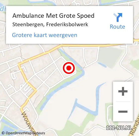 Locatie op kaart van de 112 melding: Ambulance Met Grote Spoed Naar Steenbergen, Frederiksbolwerk op 9 januari 2016 11:54