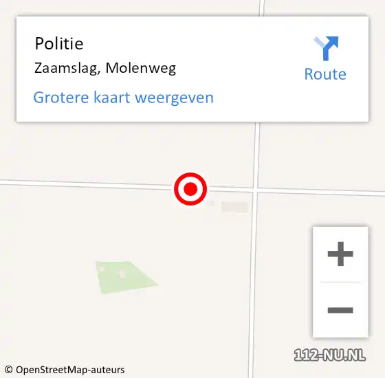 Locatie op kaart van de 112 melding: Politie Zaamslag, Molenweg op 9 januari 2016 13:07