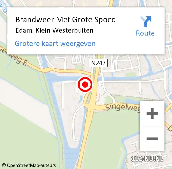 Locatie op kaart van de 112 melding: Brandweer Met Grote Spoed Naar Edam, Klein Westerbuiten op 9 januari 2016 16:32