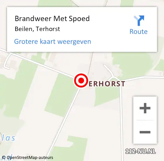 Locatie op kaart van de 112 melding: Brandweer Met Spoed Naar Beilen, Terhorst op 9 januari 2016 17:02