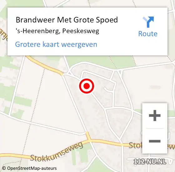 Locatie op kaart van de 112 melding: Brandweer Met Grote Spoed Naar 's-Heerenberg, Peeskesweg op 9 januari 2016 20:17