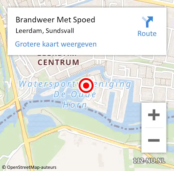 Locatie op kaart van de 112 melding: Brandweer Met Spoed Naar Leerdam, Sundsvall op 9 januari 2016 21:09