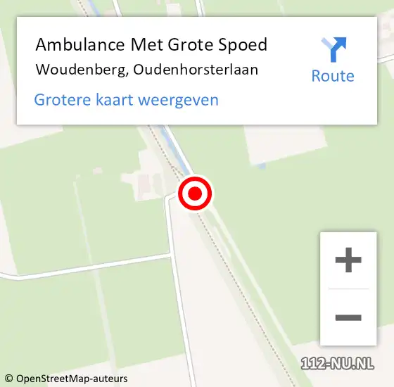 Locatie op kaart van de 112 melding: Ambulance Met Grote Spoed Naar Woudenberg, Oudenhorsterlaan op 9 januari 2016 22:03