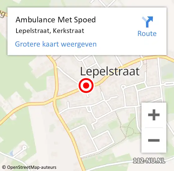 Locatie op kaart van de 112 melding: Ambulance Met Spoed Naar Lepelstraat, Kerkstraat op 10 januari 2016 01:03