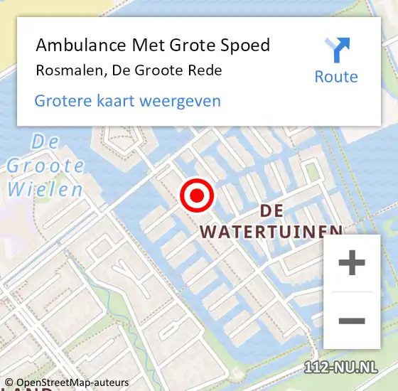 Locatie op kaart van de 112 melding: Ambulance Met Grote Spoed Naar Rosmalen, De Groote Rede op 10 januari 2016 01:20