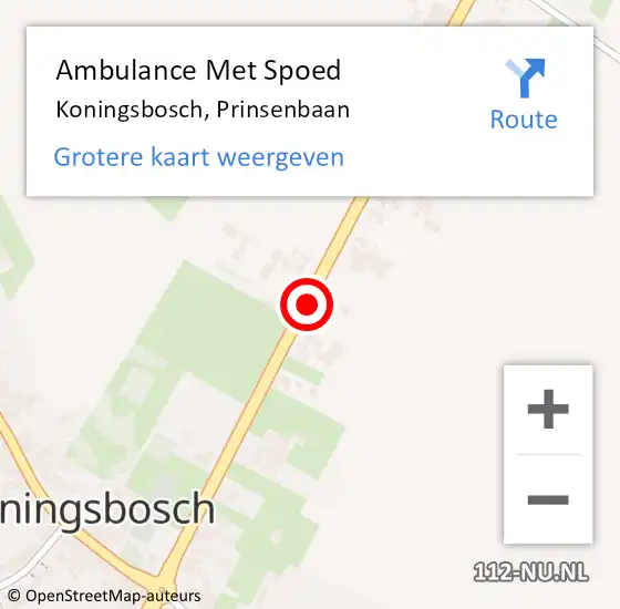 Locatie op kaart van de 112 melding: Ambulance Met Spoed Naar Koningsbosch, Prinsenbaan op 2 december 2013 18:49