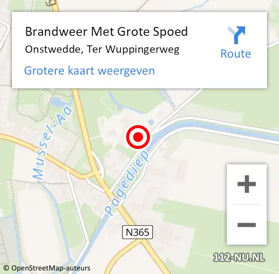 Locatie op kaart van de 112 melding: Brandweer Met Grote Spoed Naar Onstwedde, Ter Wuppingerweg op 10 januari 2016 01:52