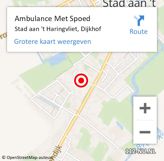 Locatie op kaart van de 112 melding: Ambulance Met Spoed Naar Stad aan 't Haringvliet, Dijkhof op 10 januari 2016 05:57